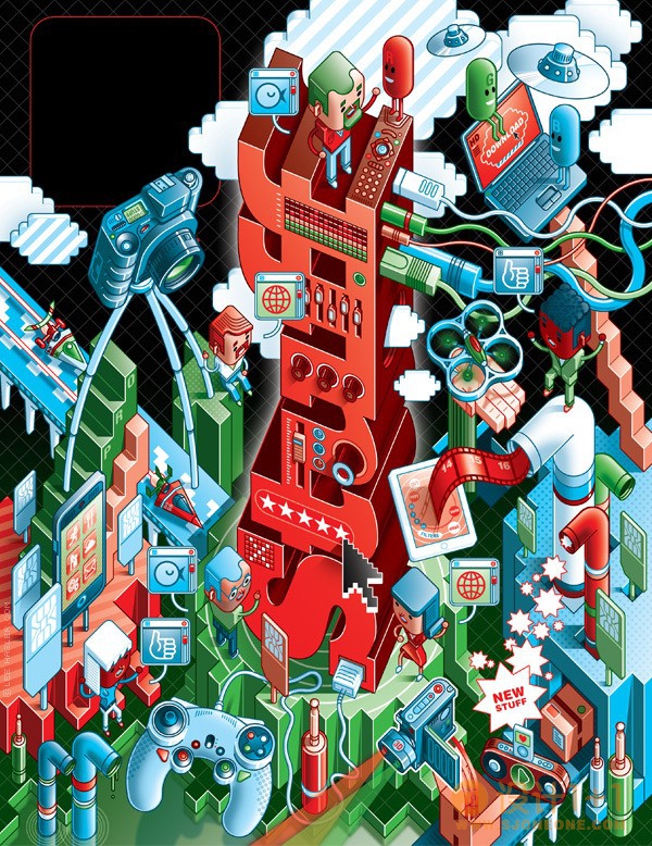 Lee Hasler系列矢量风格插画：计算机和科技