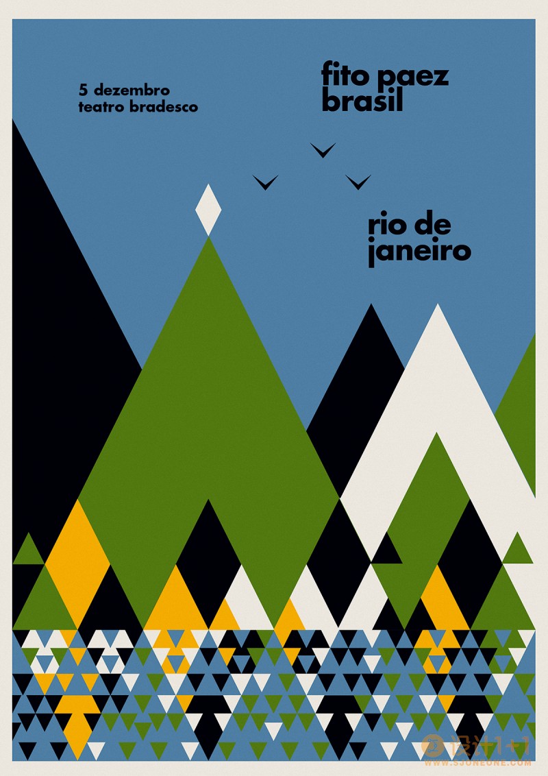 抽象的几何图案：Fito Paez巴西巡演海报设计